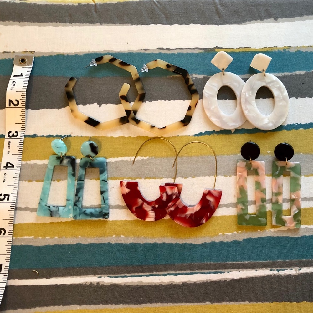 NWOT lucite earrings lightweight